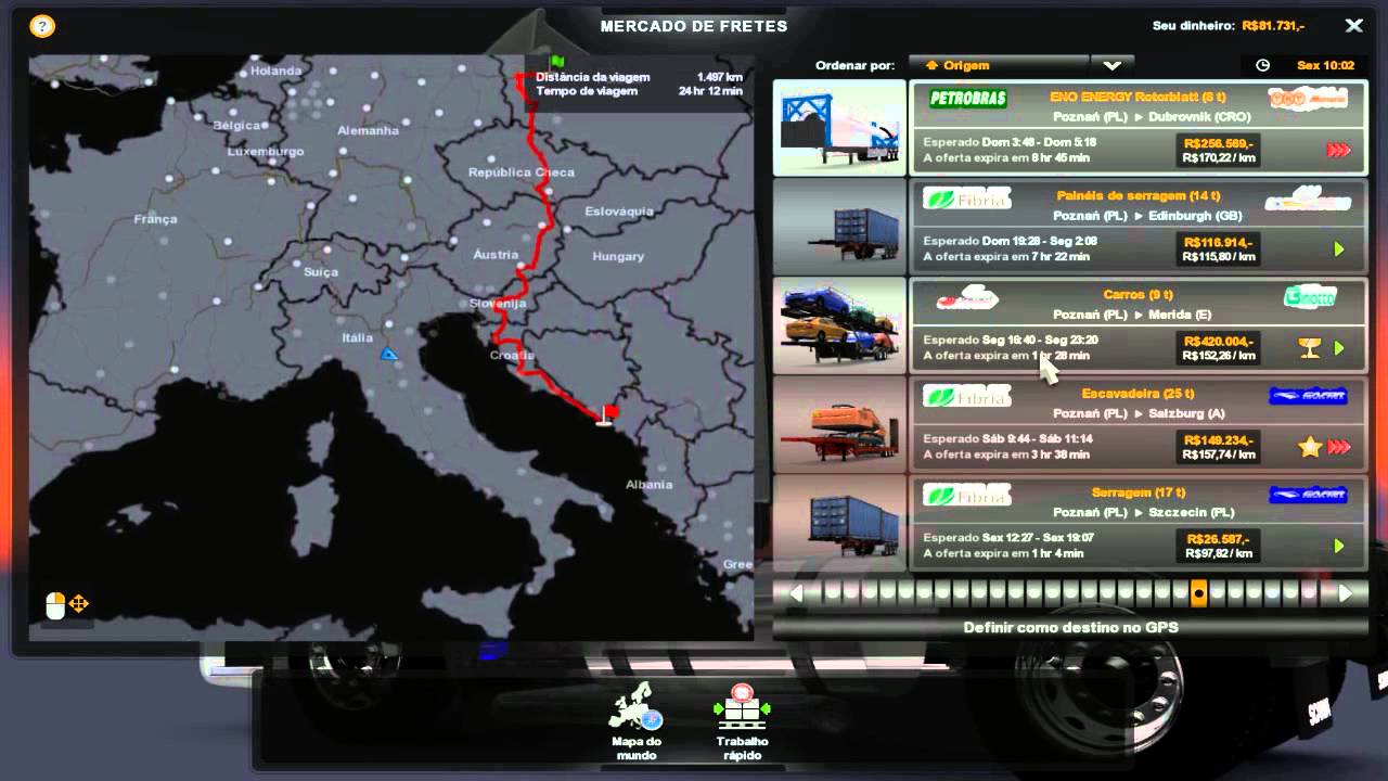euro truck simulator 2 map